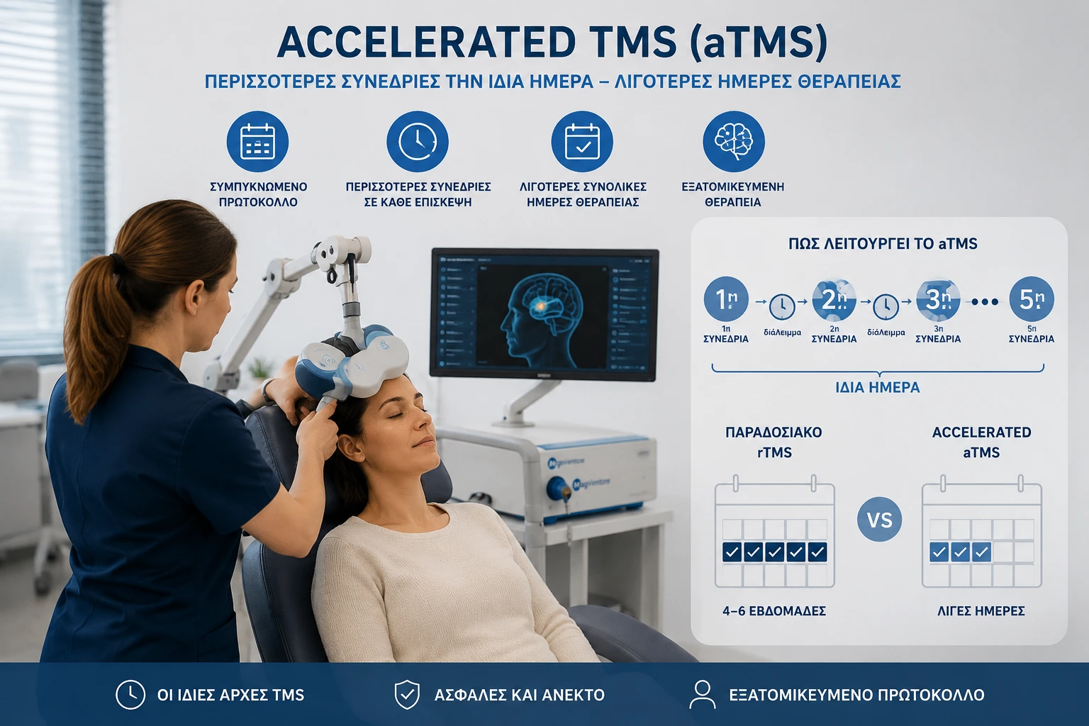 rTMS σε ημέρες αντί για εβδομάδες; Τι αλλάζει με το accelerated TMS